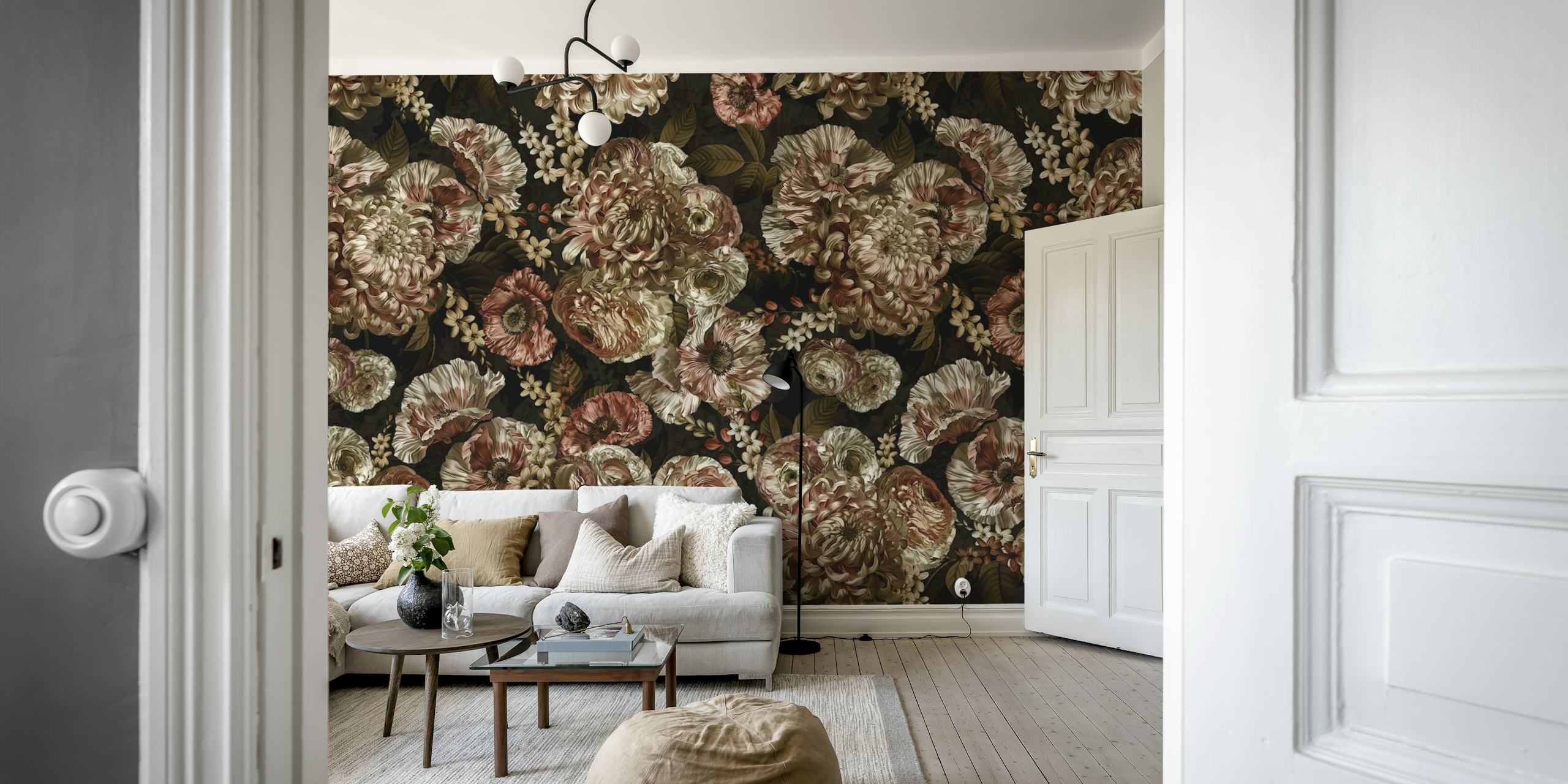 Blooming Baroque Midnight Haven wallpaper in a room