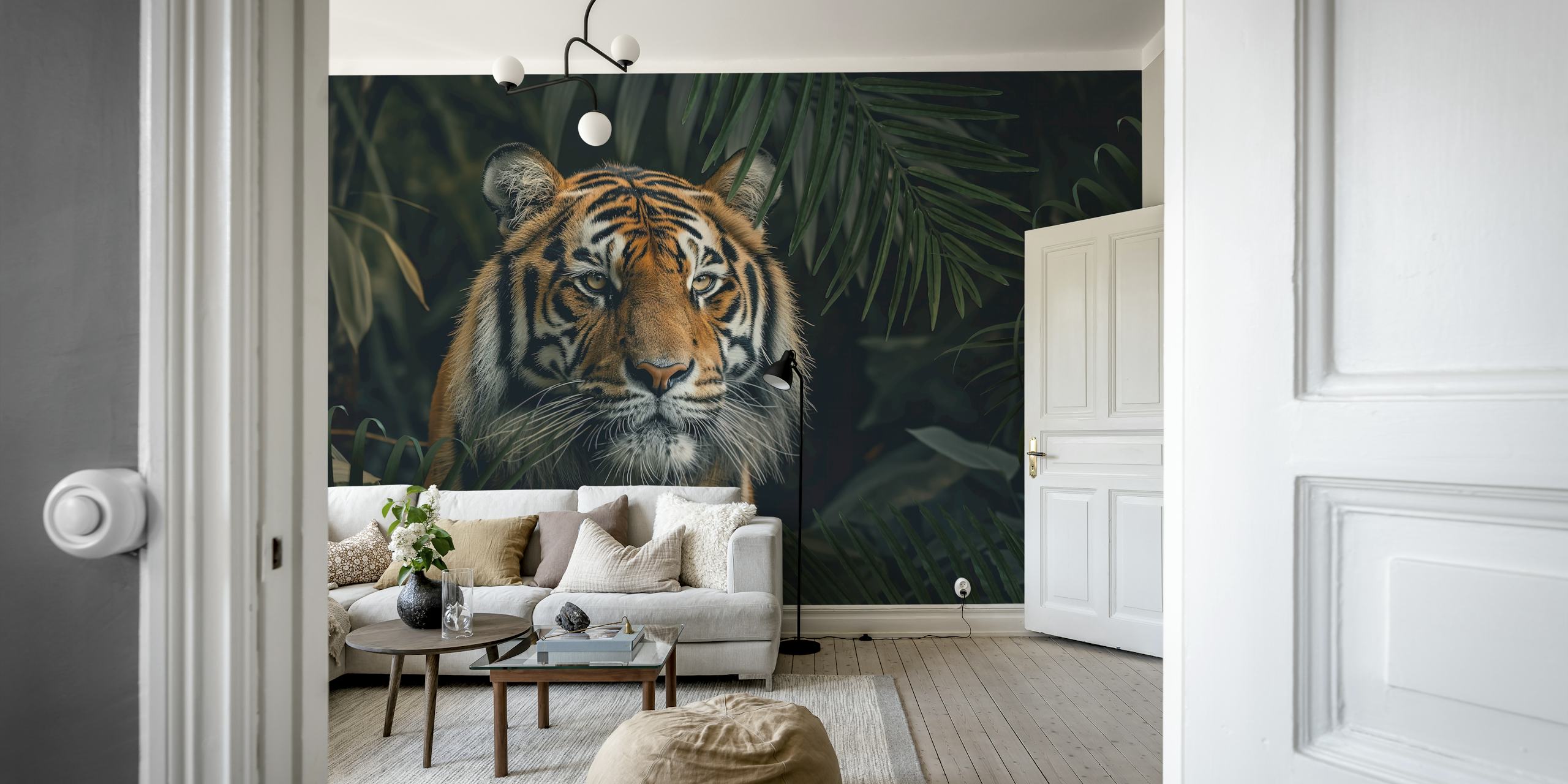 Tiger wallpaper in a lush setting