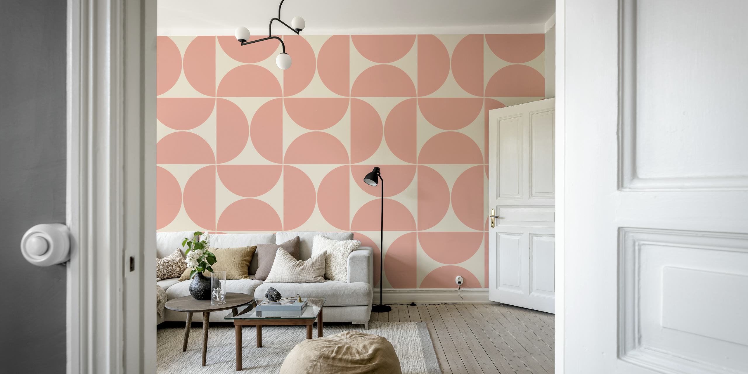 Mid-Century Modern Pattern No47 wallpaper in de kamer