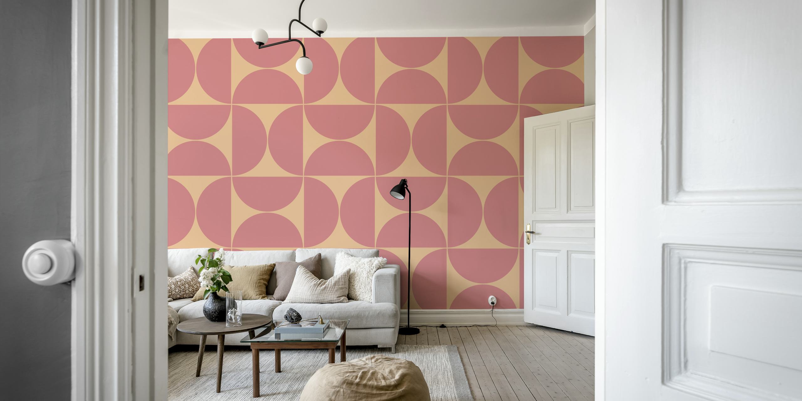 Papel pintado Mid-Century Modern Pattern No51 en una habitación