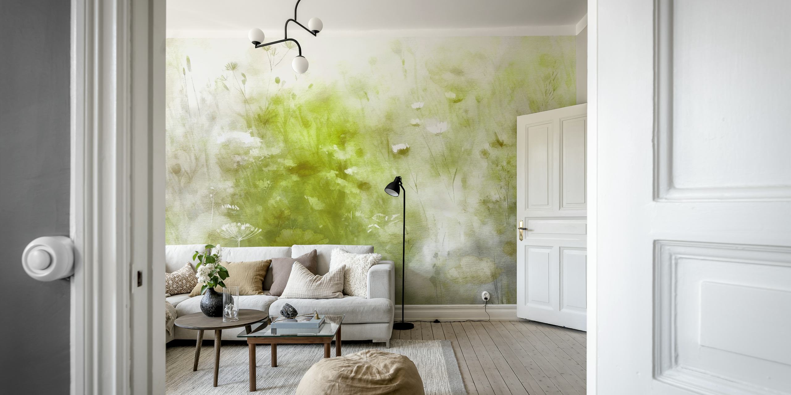 Misty Meadow Ambiance wallpaper in a room
