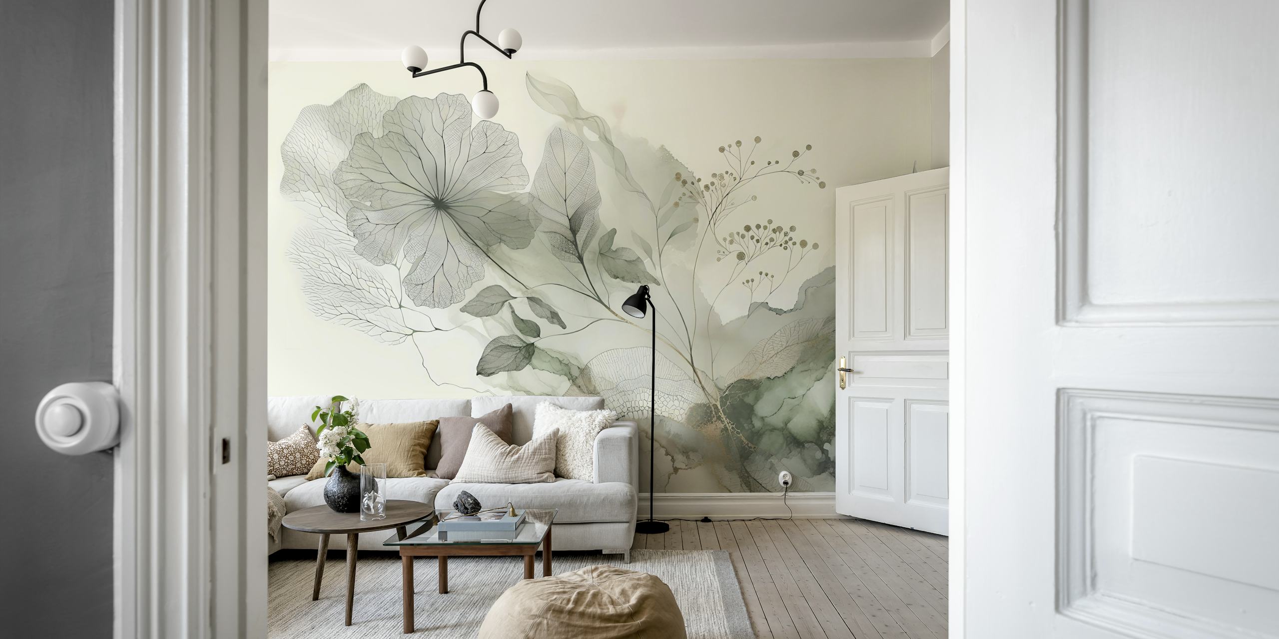 Papel pintado Tranquil Tones decorando una habitación