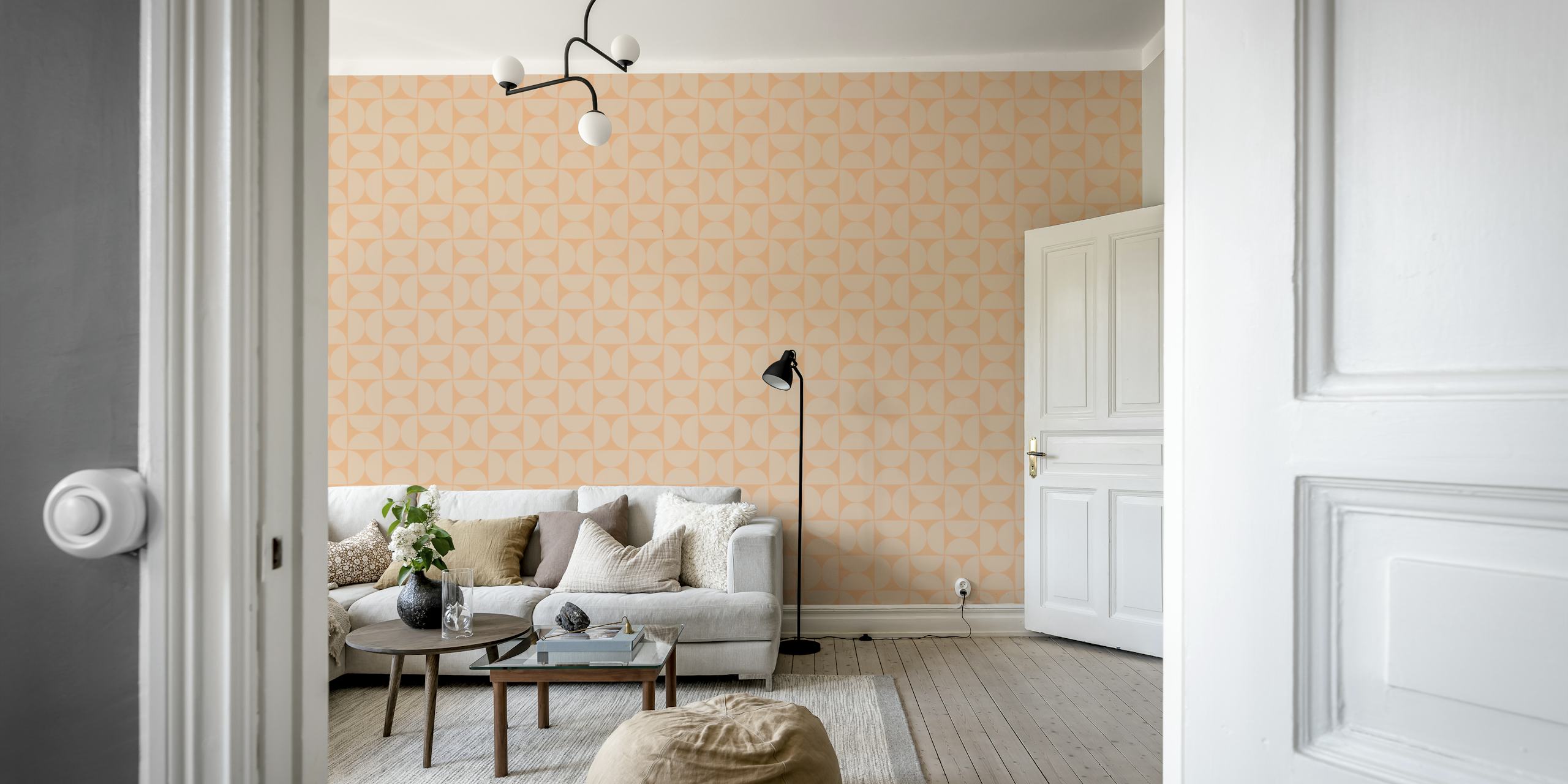 Mid-Century Modern Pattern No48 Small wallpaper in a room