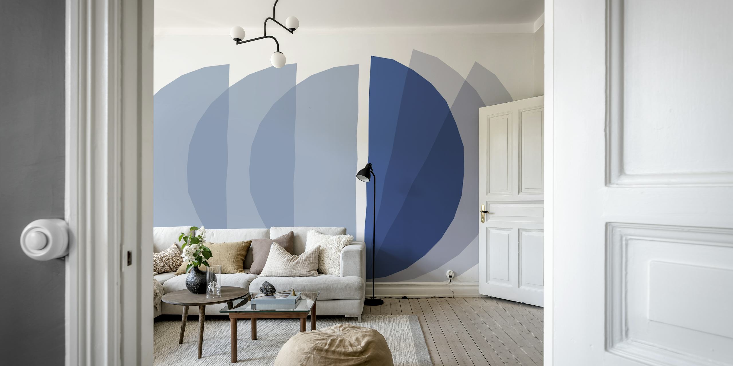 Sapphire Semicircles Tapete in einem Raum