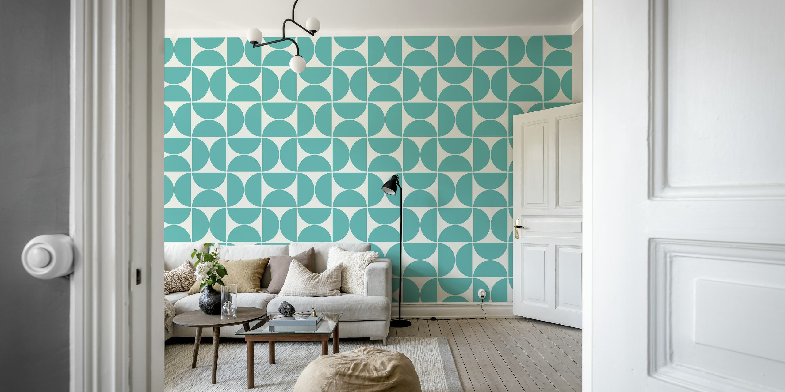 Mid-Century Modern wallpaper pattern in a room