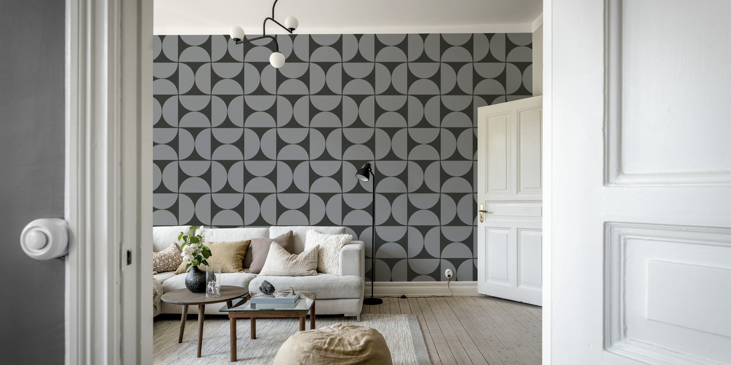 Mid-Century Modern Pattern tapet i ett rum