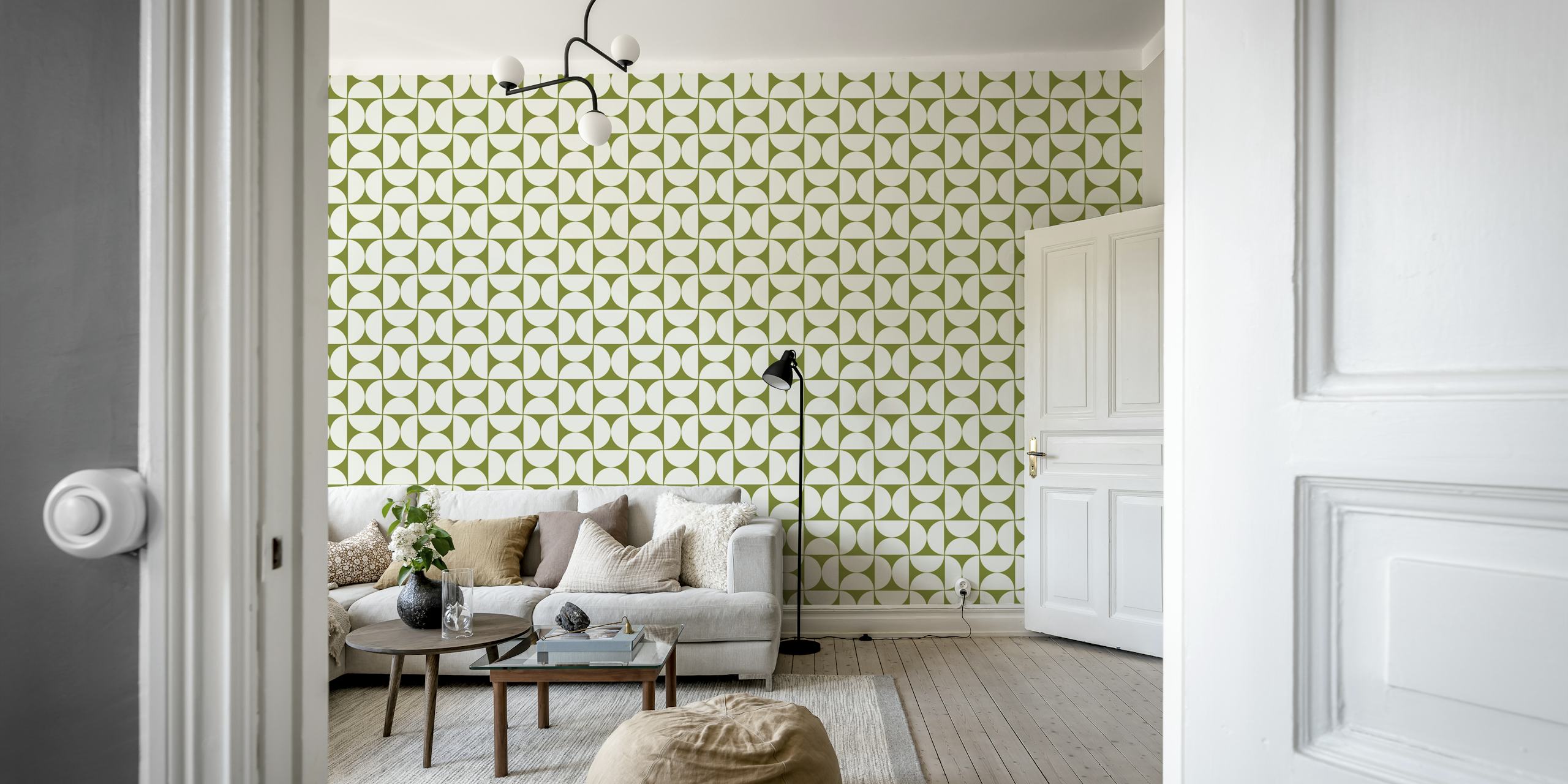 Mid-Century Modern wallpaper in a room