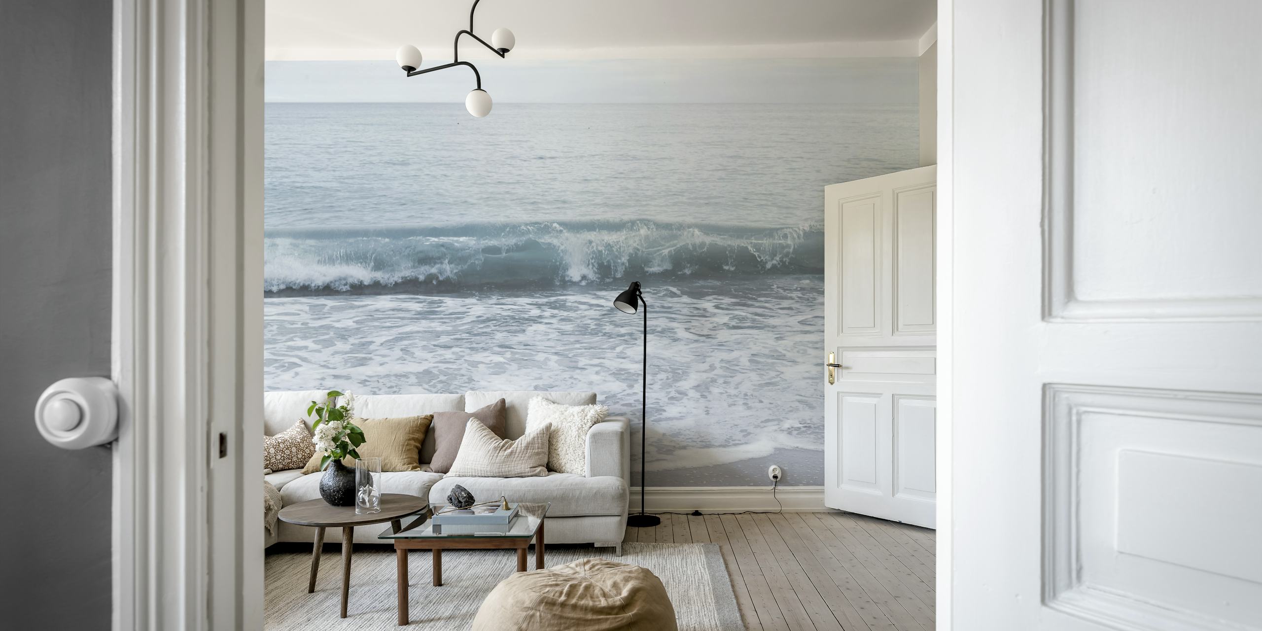 Pastel Atlantic Ocean Bliss 2 wallpaper in a room