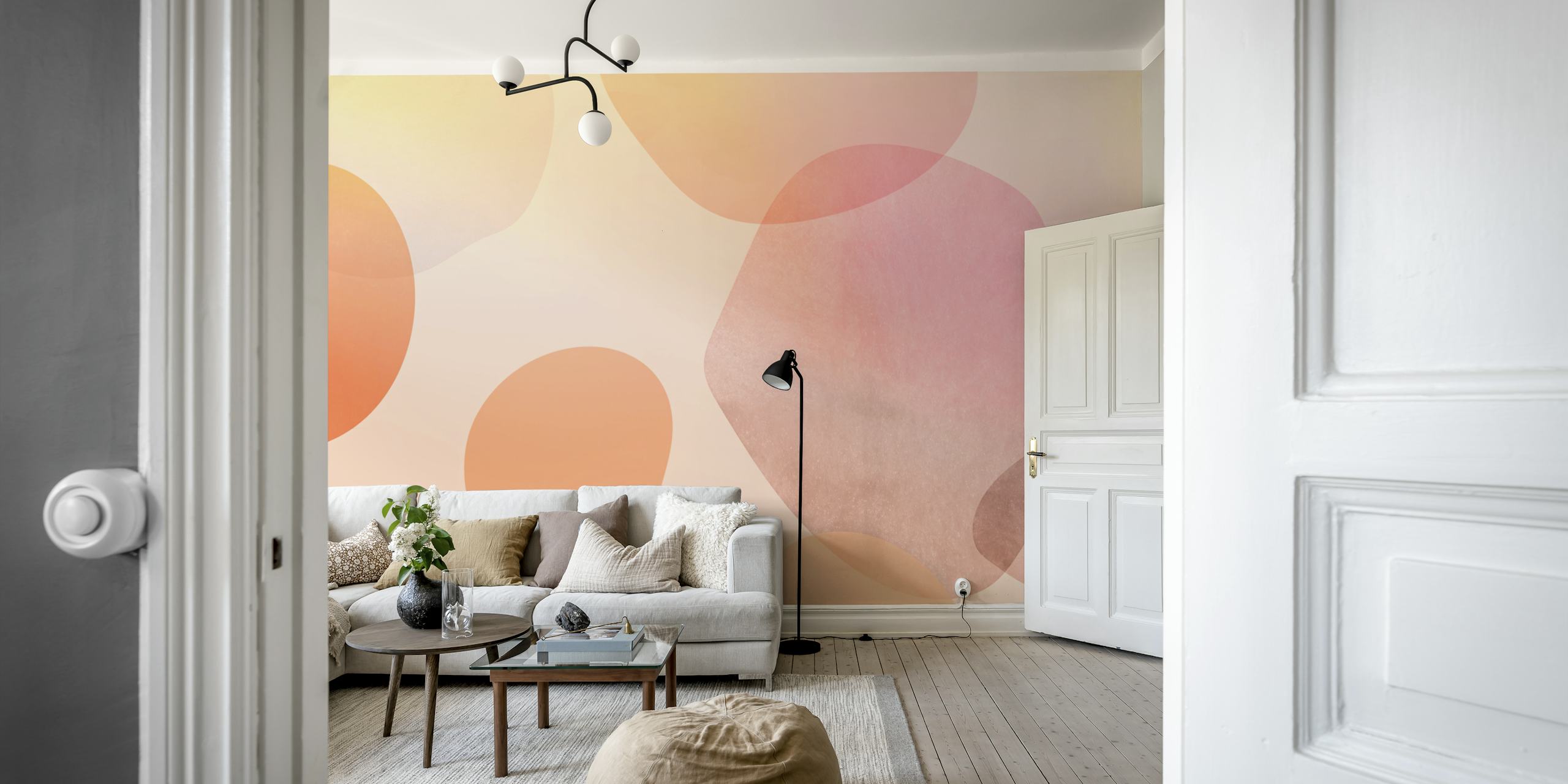 Abstract Pastel Shapes tapetti huoneessa