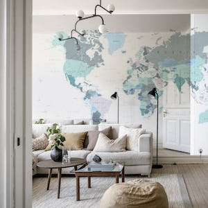 World Map Teal