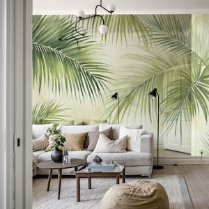 Tropical Rain Forest Palm Leaves Watercolor