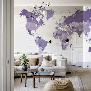 World Map in Purple