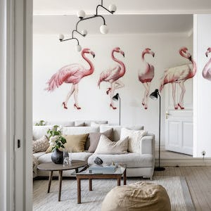 Cheeky Flamingos in pink red