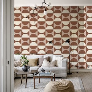 Painted Cotto Tiles Cinnamon and Cream