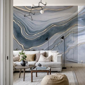 Luxury Marble Chic Home Decor Trend Blue Gold