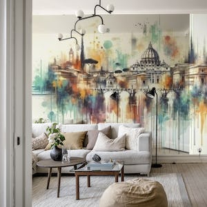Watercolor Skyline Rome