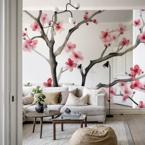 Japanese Sakura Tree Blossom Branches