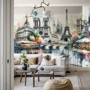 Watercolor Paris Abstract
