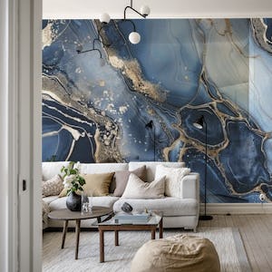 Magnific Marble Blue Gold Luxury