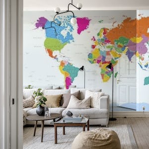 World Map in Fun Colours