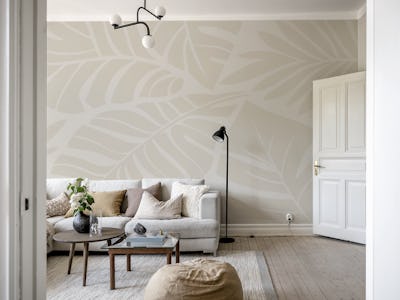 Leafy Calm Charm Warm Neutral Beige