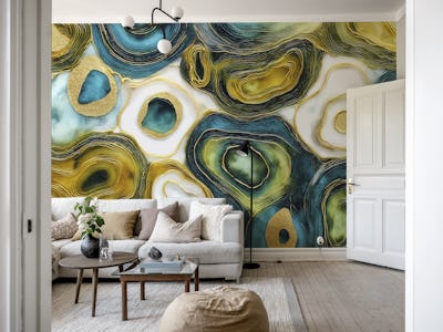 Mystic Blue and Gold Swirl