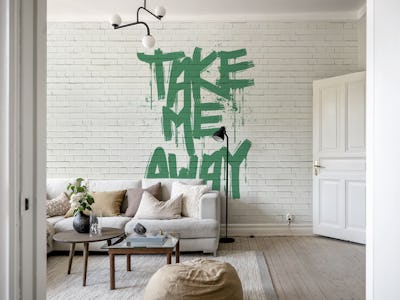 Freedom Graffiti Brick Wall