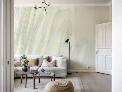 pastel brushstrokes - neutral and green