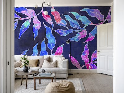 Neon Watercolor Leaf