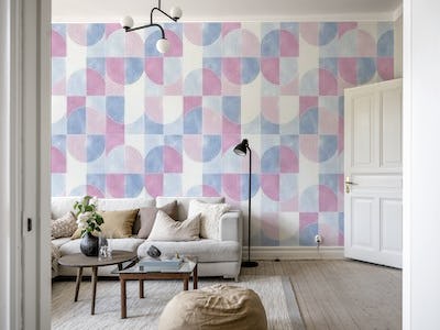 Color Washed Geo Tiles Cotton Candy