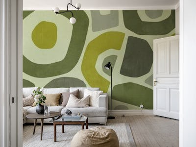 Paper Cut Shapes Abstract Art Green