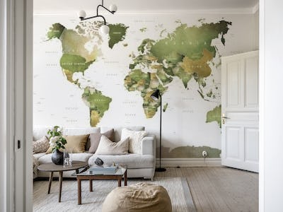 World Map in Green
