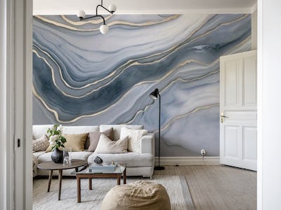 Luxury Marble Chic Home Decor Trend Blue Gold