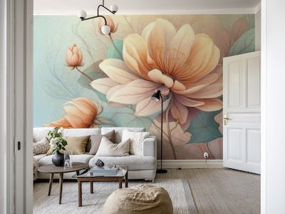 Floral background in pastel colors.