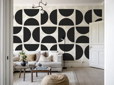 Layered Black Mid-Century Rounds