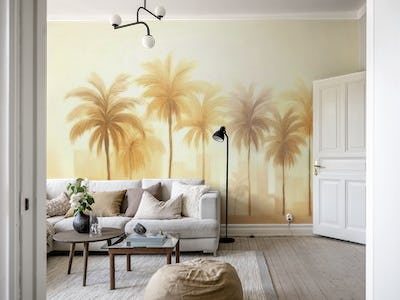 Golden Oasis Sunrise Palm Trees