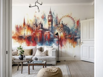 Watercolor London Skyline