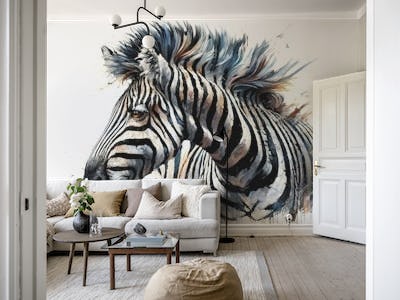 Ethereal Zebra in a Watercolor Dream
