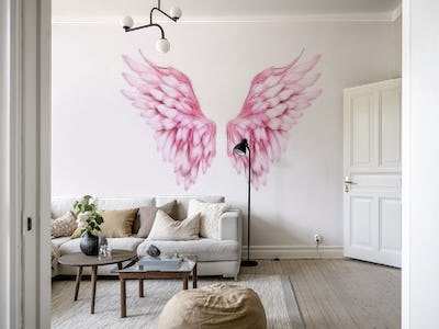 Pink Watercolor Angel Wings
