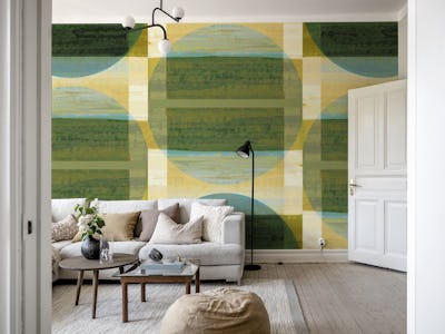 Green Mid Century Bauhaus Round