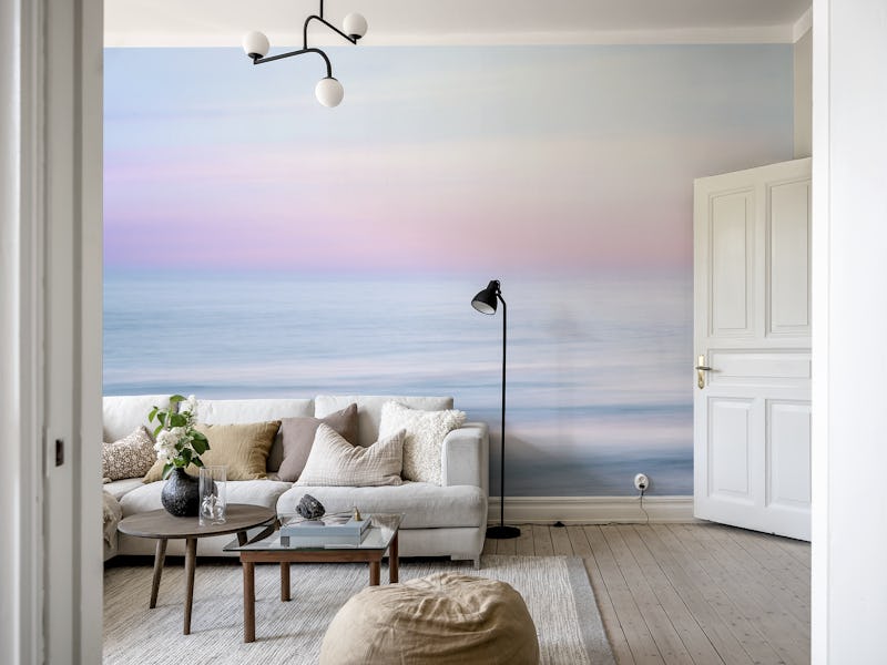 Blurred ocean and sky