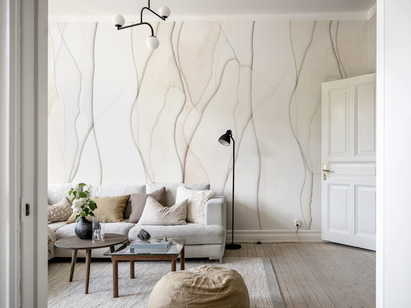 Abstract Layers Elegant Creme White
