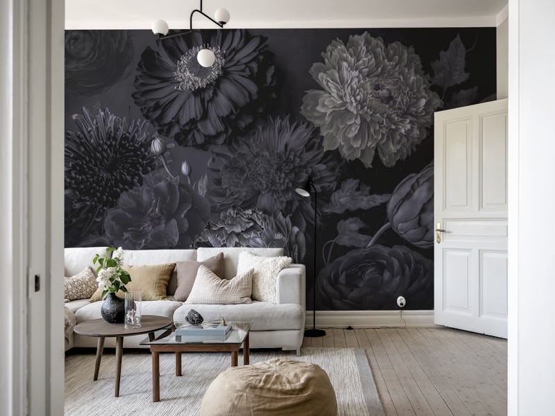 Dark Grey Moody Flowers