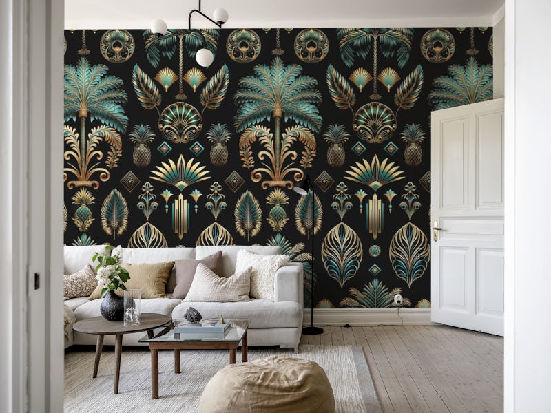 Exquisite Art Deco Palm Trees