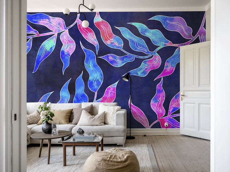 Neon Watercolor Leaf