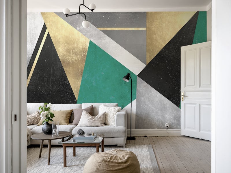 Gold and green geometric bands