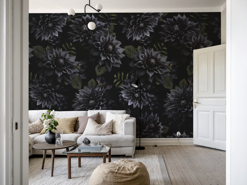Black Mysterious Gothic Flower Night Garden