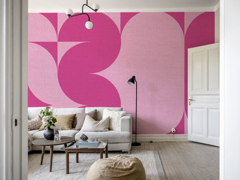 Magenta Pink Retro Linen Collage