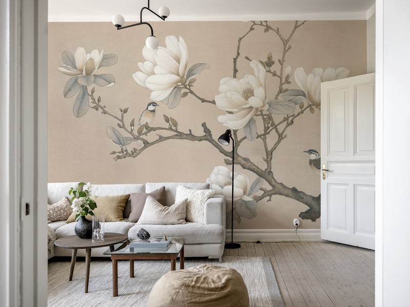 Vintage Magnolia Bird Chinoiserie