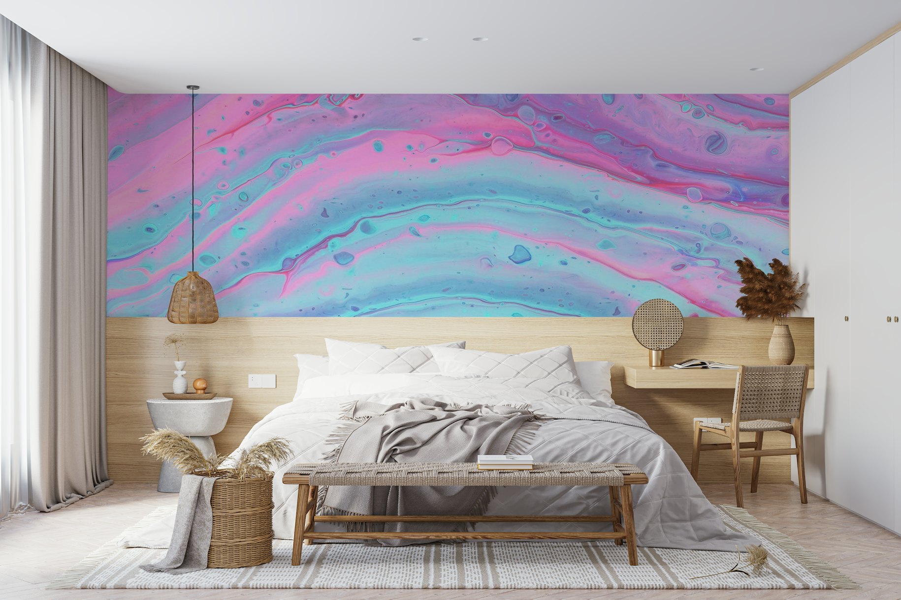 Vibrant liquid marble wallpaper